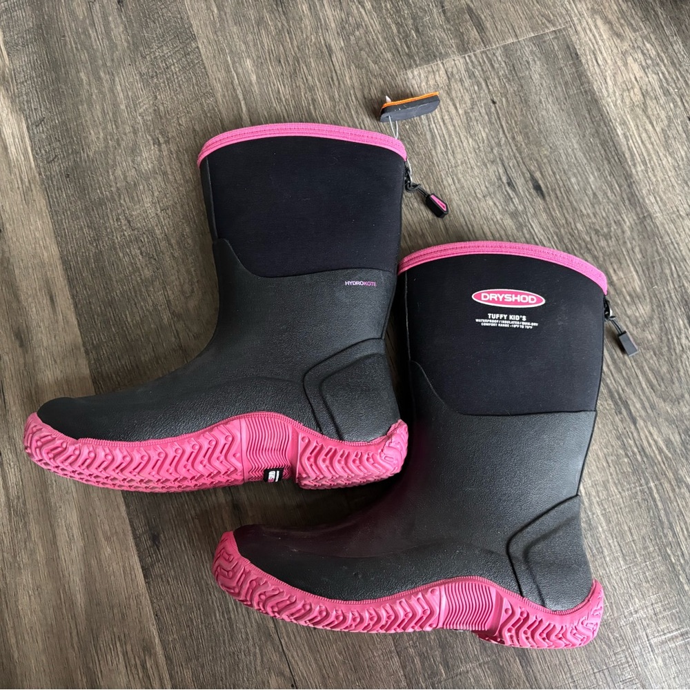 Kids Black and Pink Boots